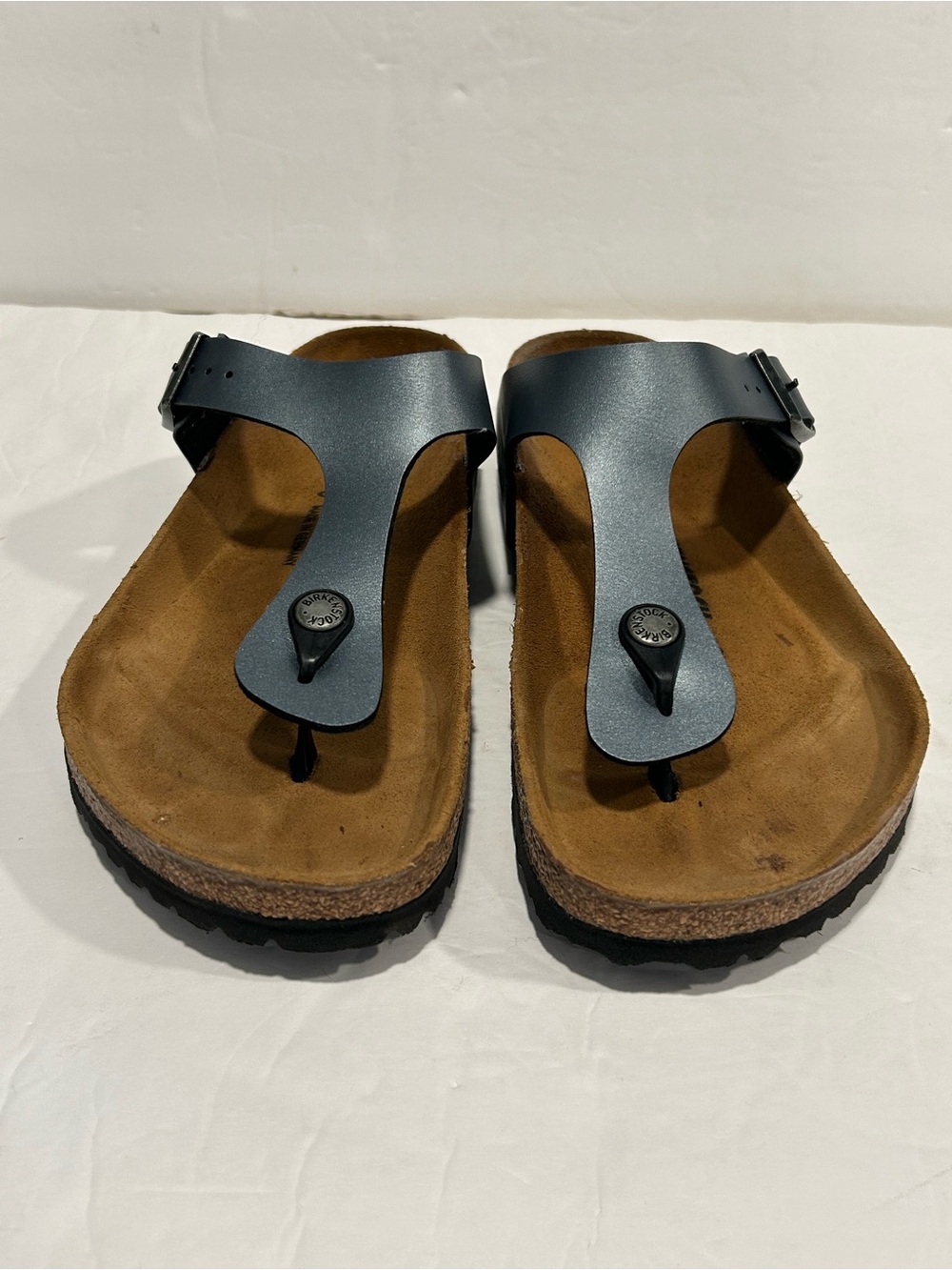 Birkenstock Gizeh Thong Sandals Gunmetal Birko-Flor Cork Footbed EU41 (Women 10) - Picture 2 of 12